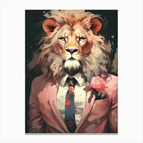 Lion In A Suit 2 Canvas Print