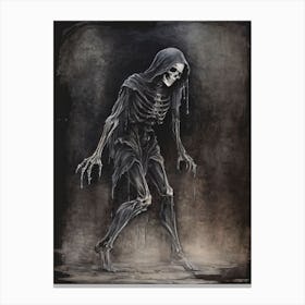 Dance With Death Skeleton Painting (95) Canvas Print