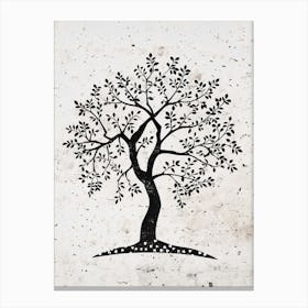 Cherry Tree Simple Geometric Nature Stencil 2 Canvas Print