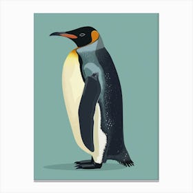 Emperor Penguin Grytviken Minimalist Illustration 4 Canvas Print