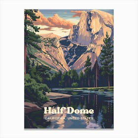 Half Dome California Hiking Travel Art Canvas Print