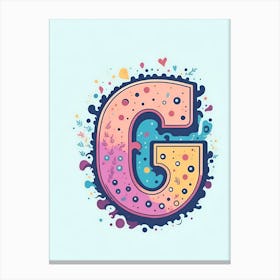 Colorful Letter G Illustration 12 Canvas Print