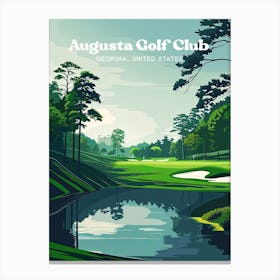 Augusta National Golf Club Vibrant Travel Illustration Canvas Print