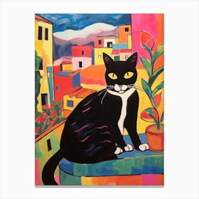 Painting Of A Cat In Cartagena Spain 2 Canvas Print