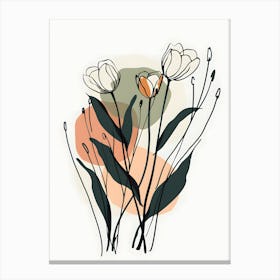 Minimalist Flower Line Art 11 Canvas Print