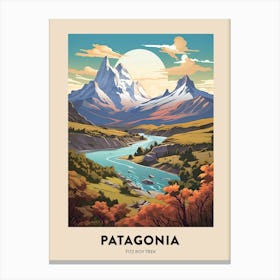Patagonia 3 Vintage Hiking Travel Poster Canvas Print