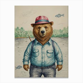 Bear Fishing Canvas Print