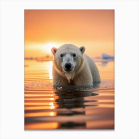 Polar Bear At Sunset 1 Canvas Print