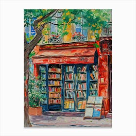 Paris Book Nook Bookshop 3 Canvas Print