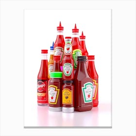 Ketchup Bottle Stack Illustration Canvas Print