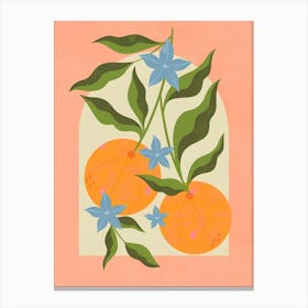 Oranges And Flowers Canvas Print