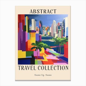 Abstract Travel Collection Poster Panama City Panama 4 Canvas Print