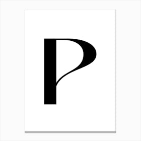 Letter P.Classy expressive letter. Canvas Print