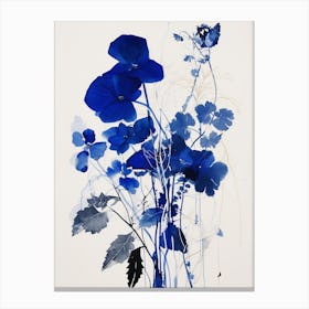 Blue Botanical Veronica Flower 1 Canvas Print