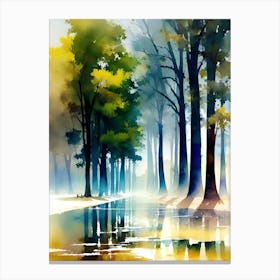 Watercolor Of Trees 4 Canvas Print