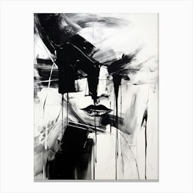 Silence Abstract Black And White 5 Canvas Print
