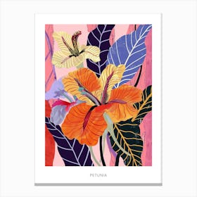 Colourful Flower Illustration Poster Petunia 2 Canvas Print