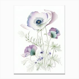 Anemone Floral Quentin Blake Inspired Illustration 1 Flower Canvas Print