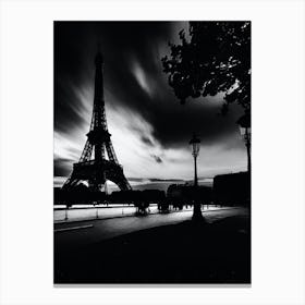Black And White Eiffel Tower 1 Canvas Print