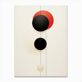 Black And Red Circles Canvas Print