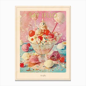 Kitsch Trifle Jelly Retro Collage 2 Poster Canvas Print