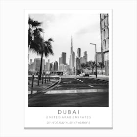 Dubai United Arab Emirates Black And White Canvas Print