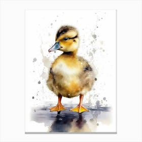 Duckling Watercolor baby Duck Canvas Print