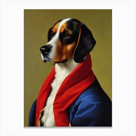Beagle Renaissance Portrait Oil Painting Canvas Print