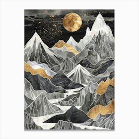 Mountains At Night Canvas Print