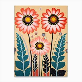 Flower Motif Painting Cosmos 4 Canvas Print
