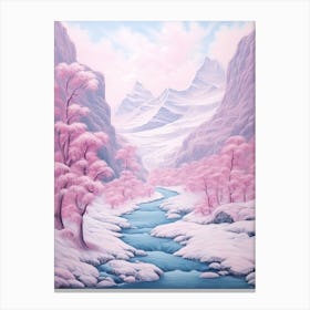 Dreamy Winter Painting Jostedalsbreen National Park Norway 2 Canvas Print