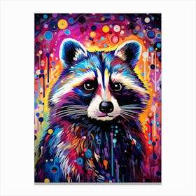 A Honduran Raccoon Vibrant Paint Splash 3 Canvas Print