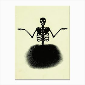 Skeleton In A Ball Gown Canvas Print