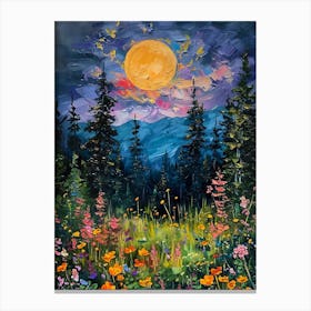 Moonlight In The Meadow Canvas Print