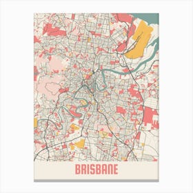 Brisbane Map Poster Canvas Print