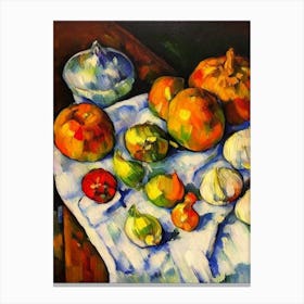 Garlic 3 Cezanne Style vegetable Canvas Print