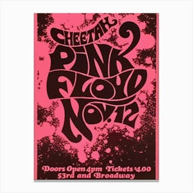 Cheetah Pink Floyd Nov Canvas Print