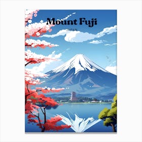 Mount Fuji Japan Adventure Travel Illustration Canvas Print