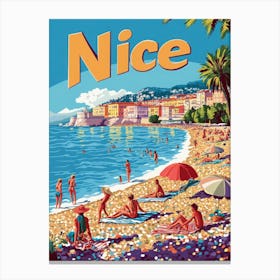 Aihrgdesign A 1970s Inspired Travel Poster For Nice Canvas Print