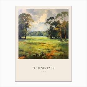 Phoenix Park Dublin Vintage Cezanne Inspired Poster Canvas Print