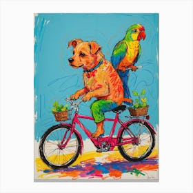 Dog On A Bike Canvas Print