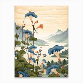 Asagao Morning Glory 1 Japanese Botanical Illustration Canvas Print