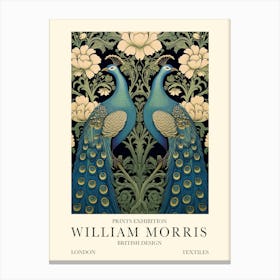 William Morris London Exhibition Poster Birds Peacocks Canvas Print