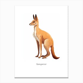 Kangaroo 2 Kids Animal Poster Canvas Print