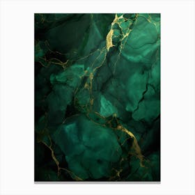 Green and Golden Marble Canvas Print