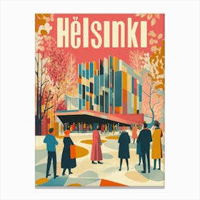 Aihrgdesign A 1970s Inspired Travel Poster For Helsinki 1 Canvas Print