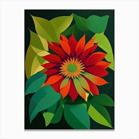 Zinnia Leaf Vibrant Inspired Canvas Print