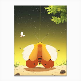 Moth Cartoon Canvas Print