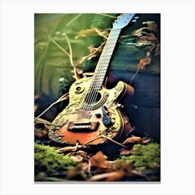 Guitar In Nature - Acoustic Guitar In The Woods Canvas Print
