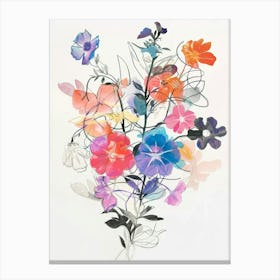 Phlox 1 Collage Flower Bouquet Canvas Print